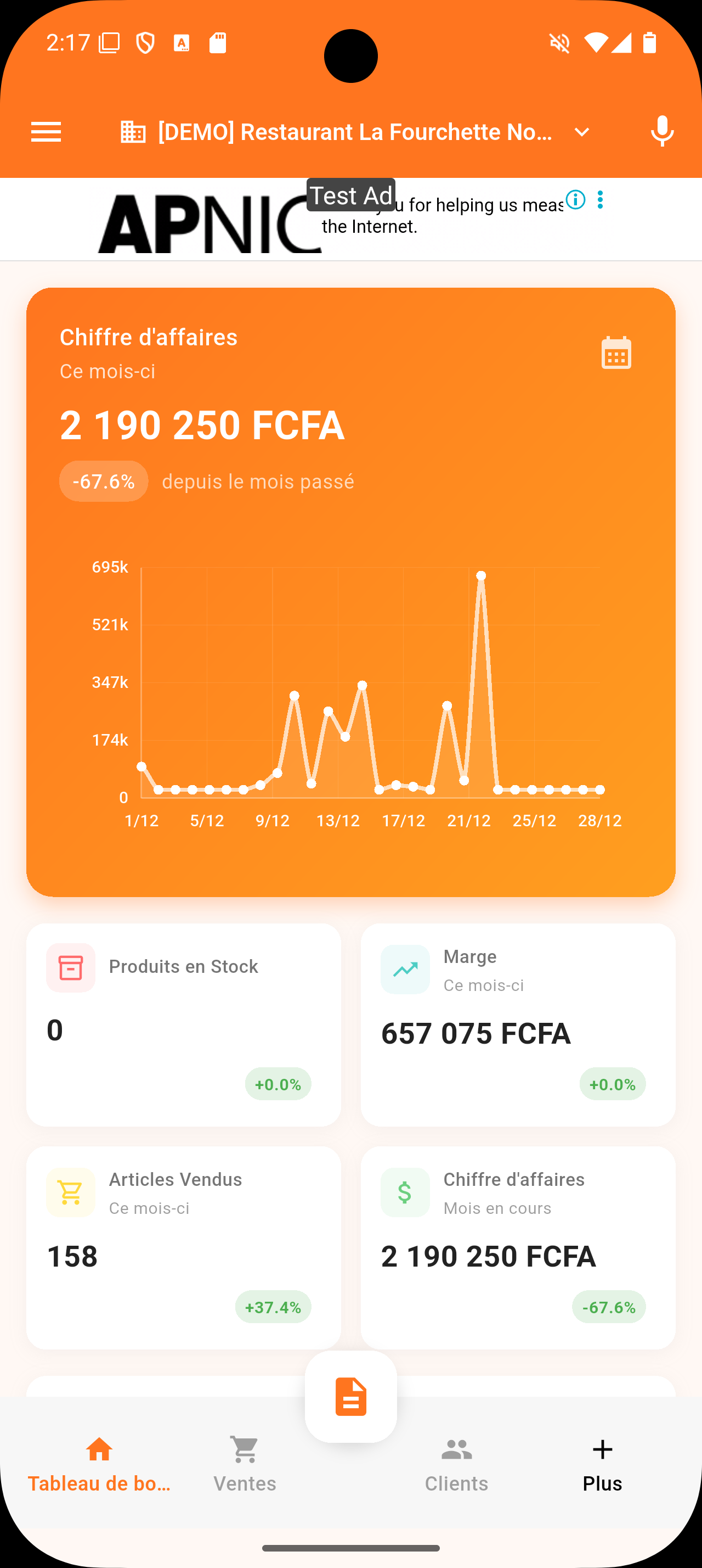 Aperçu de l'application Smart Business Pro
